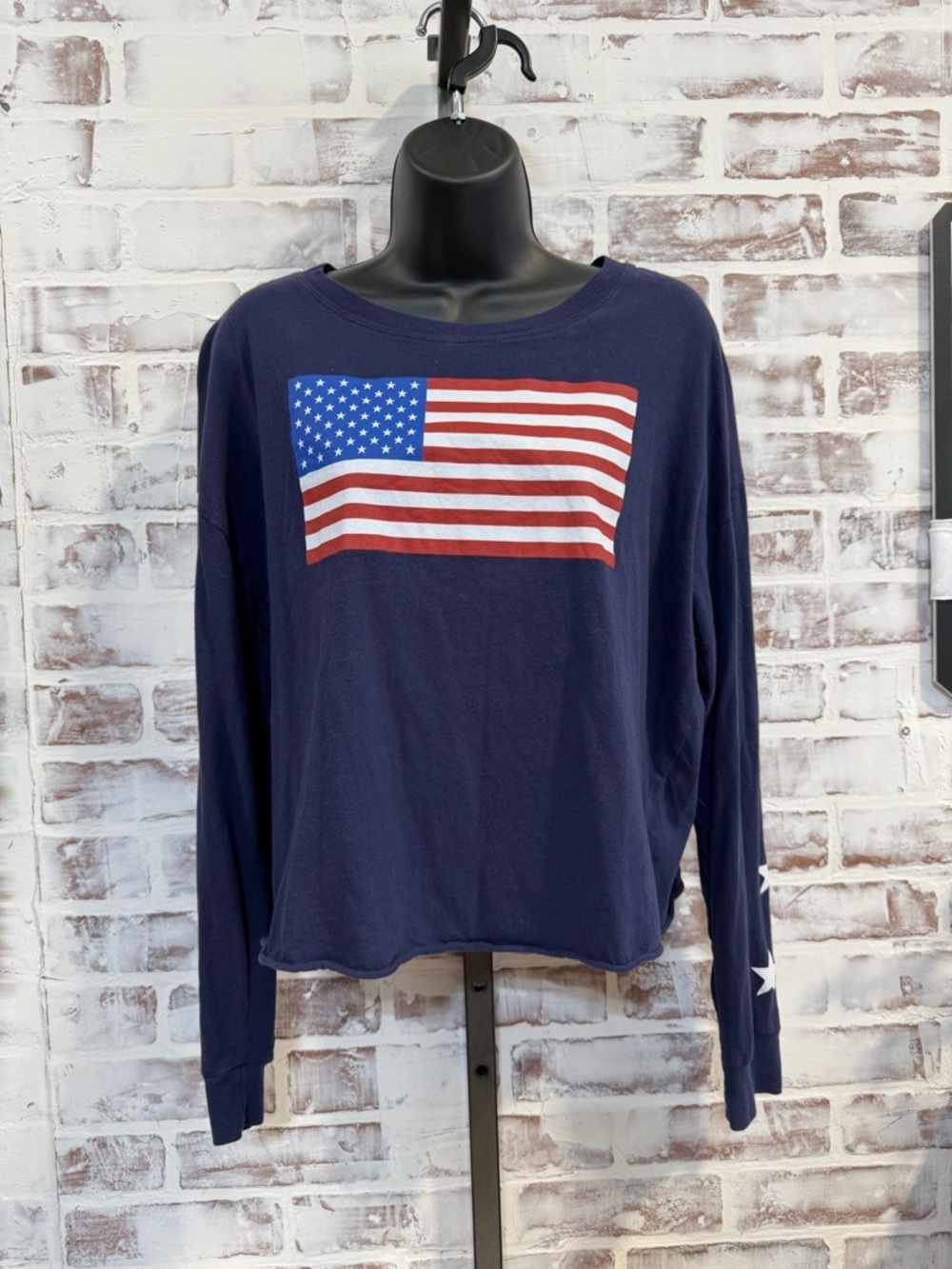 Fifth Sun Navy Graphic Tee with American flag XL